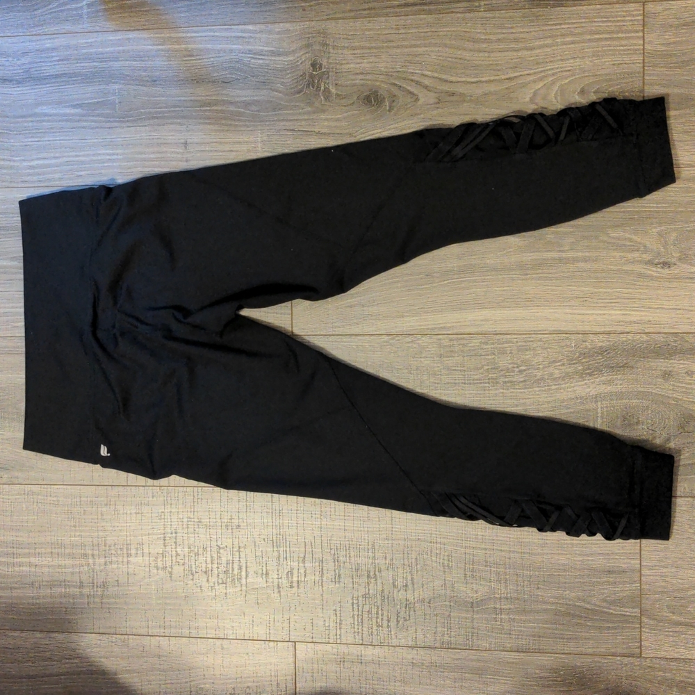 Powerhold By Fabletics (M) Black Cuffed Leggings … - image 3